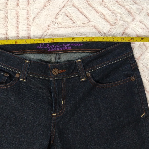 Anchor Blue Junior's Size 9 Regular Lilac Flap Pockets Dark Blue Bootcut Jeans - Picture 10 of 14